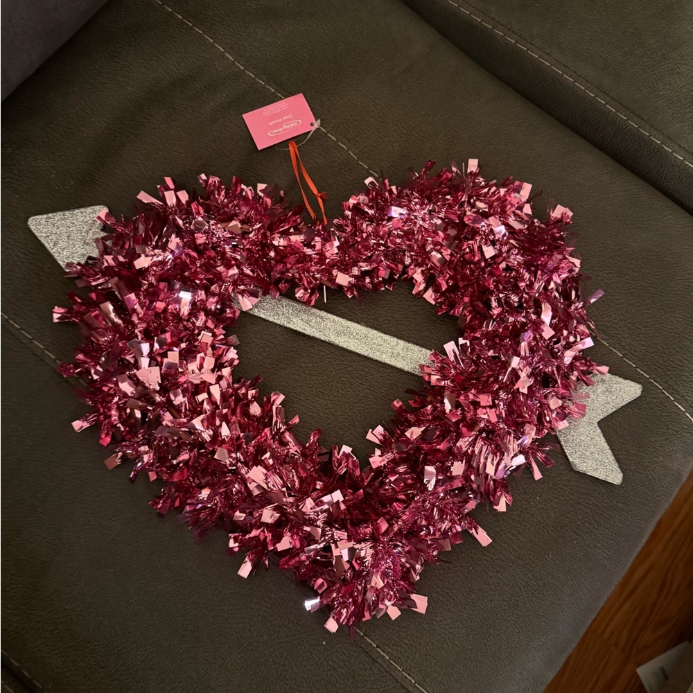 Sparkling Pink and Silver Heart Decor